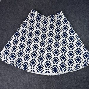 Diane von Furstenberg Amelia Skirt Womens 4 Blue White Geometric A-Line DVF